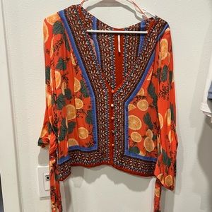 Free People Oranges Blouse